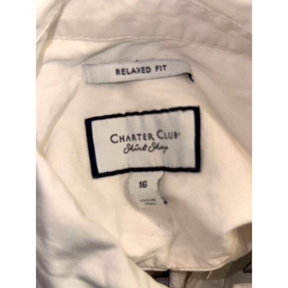 Charter Club Embroidered Relaxed Fit Shirt Size 16 - Picture 5 of 7